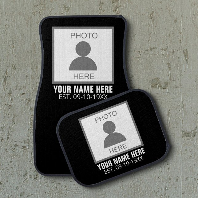 Your Photo Here Name and Age Car Floor Mat (Creator Uploaded)
