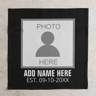 Your Photo Here Name and Age Cloth Napkin