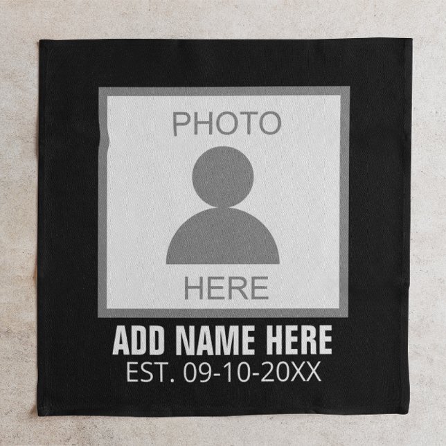 Your Photo Here Name and Age Cloth Napkin (Creator Uploaded)
