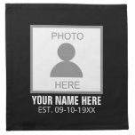 Your Photo Here Name and Age Cloth Napkin