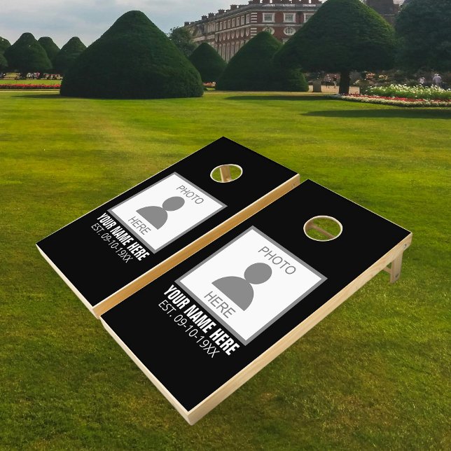 Your Photo Here Name and Age Cornhole Set (Creator Uploaded)