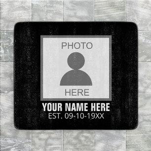 Your Photo Here Name and Age Cutting Board