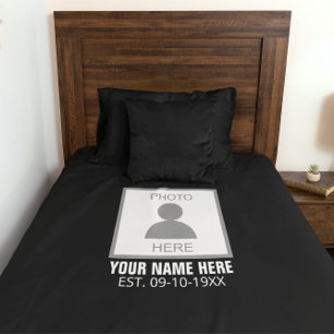 Your Photo Here Name and Age Duvet Cover