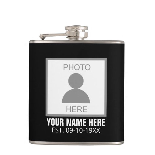 Your Photo Here Name and Age Flask