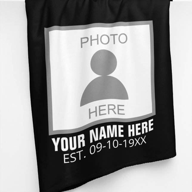 Your Photo Here Name and Age Fleece Blanket (Creator Uploaded)