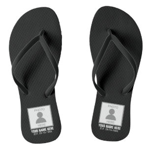 Your Photo Here Name and Age Flip Flops