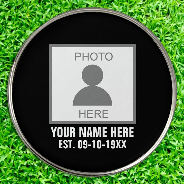 Your Photo Here Name and Age Golf Ball Marker (Creator Uploaded)
