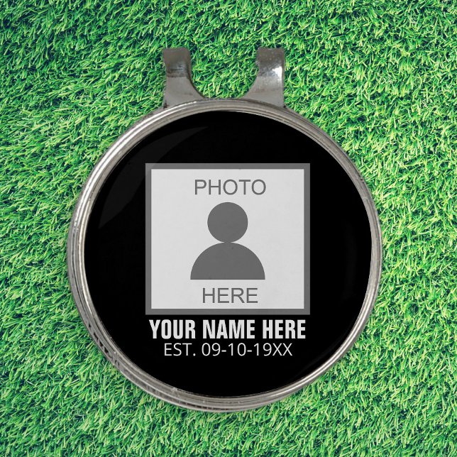 Your Photo Here Name and Age Golf Hat Clip (Creator Uploaded)