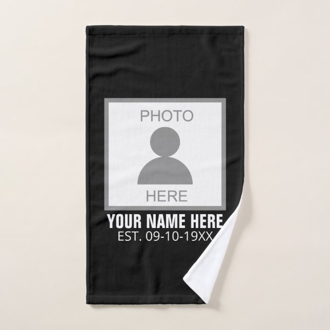 Your Photo Here Name and Age Hand Towel (Hand Towel)
