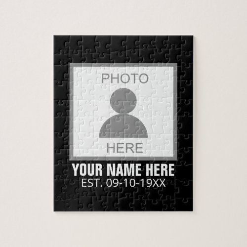 Your Photo Here Name and Age Jigsaw Puzzle