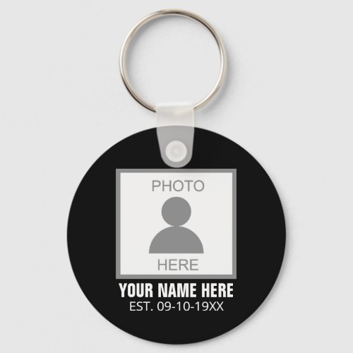 Your Photo Here Name and Age Keychain