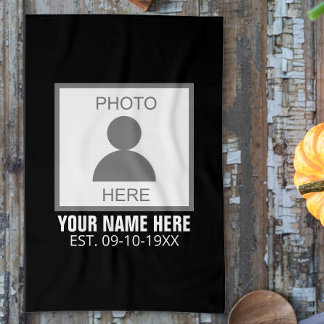 Your Photo Here Name and Age Kitchen Towel