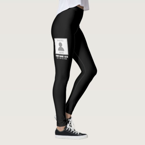 Your Photo Here Name and Age Leggings