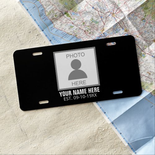 Your Photo Here Name and Age License Plate