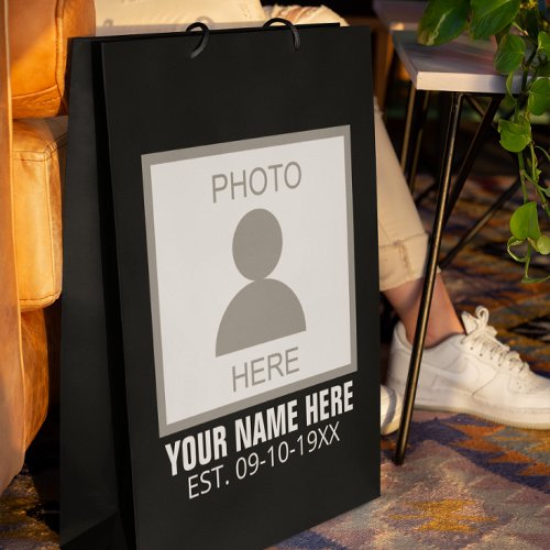 Your Photo Here Name and Age Medium Gift Bag