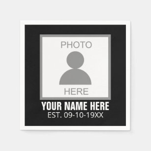 Your Photo Here Name and Age Napkins