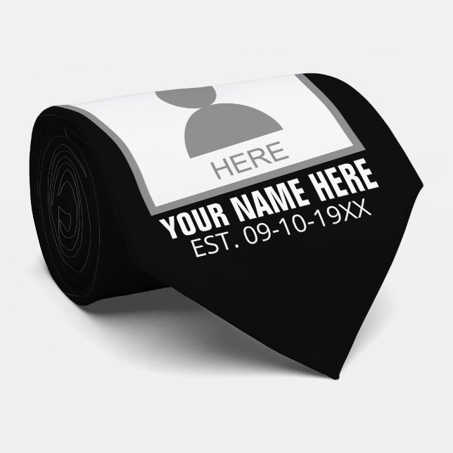 Your Photo Here Name and Age Neck Tie (Rolled)