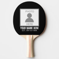 Your Photo Here Name and Age Ping Pong Paddle