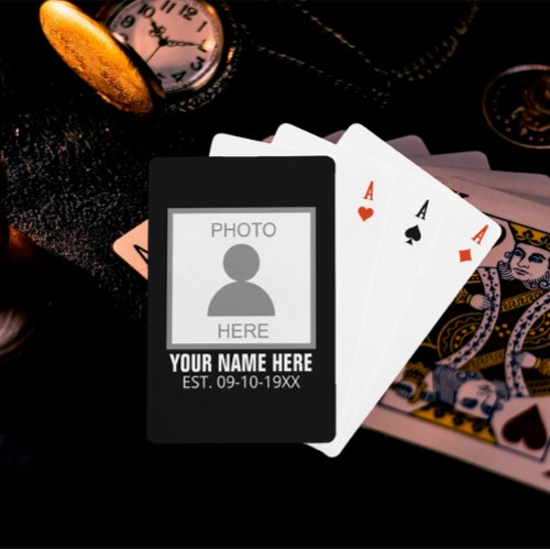 Your Photo Here Name and Age Poker Cards