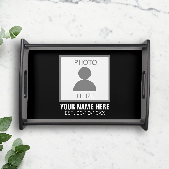 Your Photo Here Name and Age Serving Tray (Creator Uploaded)