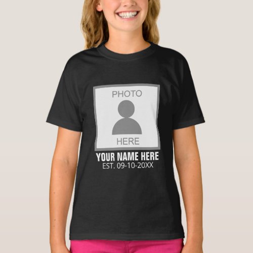 Your Photo Here Name and Age T_Shirt