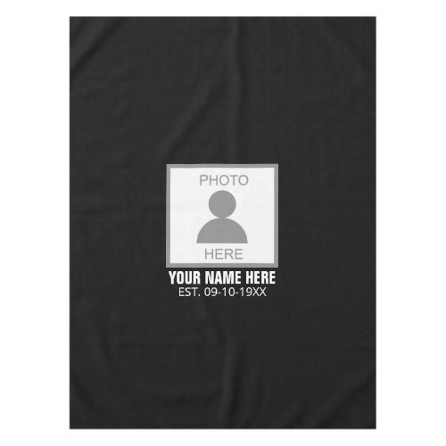 Your Photo Here Name and Age Tablecloth