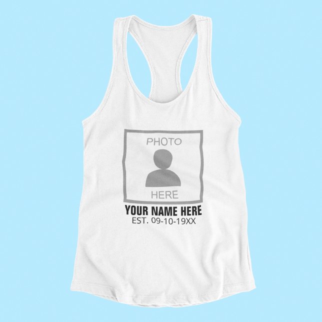 Your Photo Here Name and Age Tank Top (Creator Uploaded)