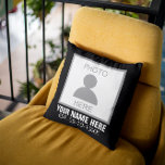 Your Photo Here Name and Age Throw Pillow