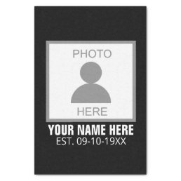 Your Photo Here Name and Age Tissue Paper