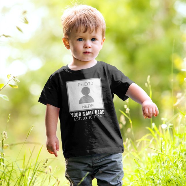 Your Photo Here Name and Age Toddler T-shirt (Creator Uploaded)