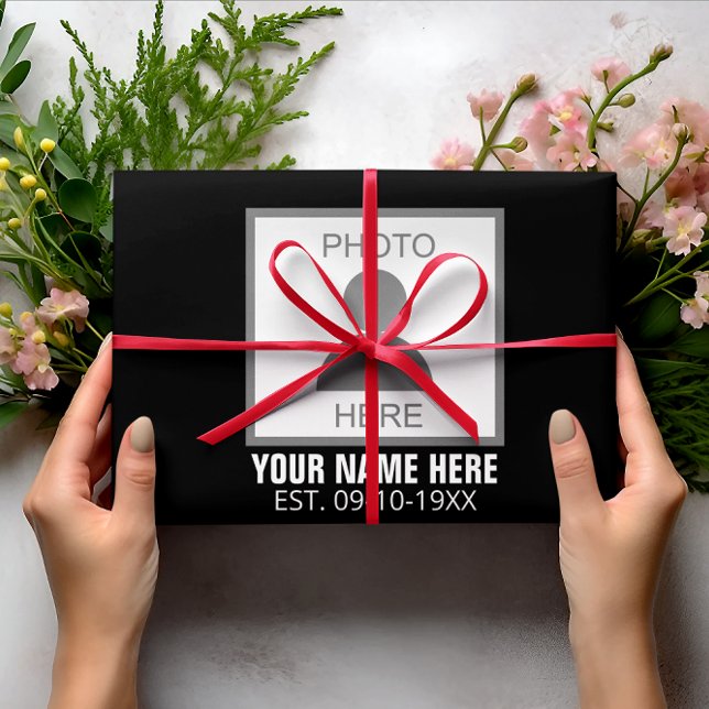 Your Photo Here Name and Age Wrapping Paper Sheets (Creator Uploaded)