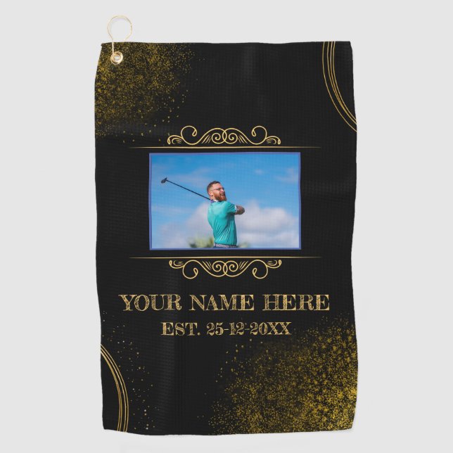 Your Photo Here Name Golf Towel (Front)