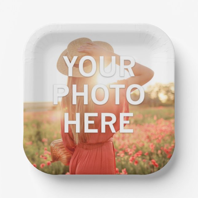 Your Photo Here Paper Plates (Front)