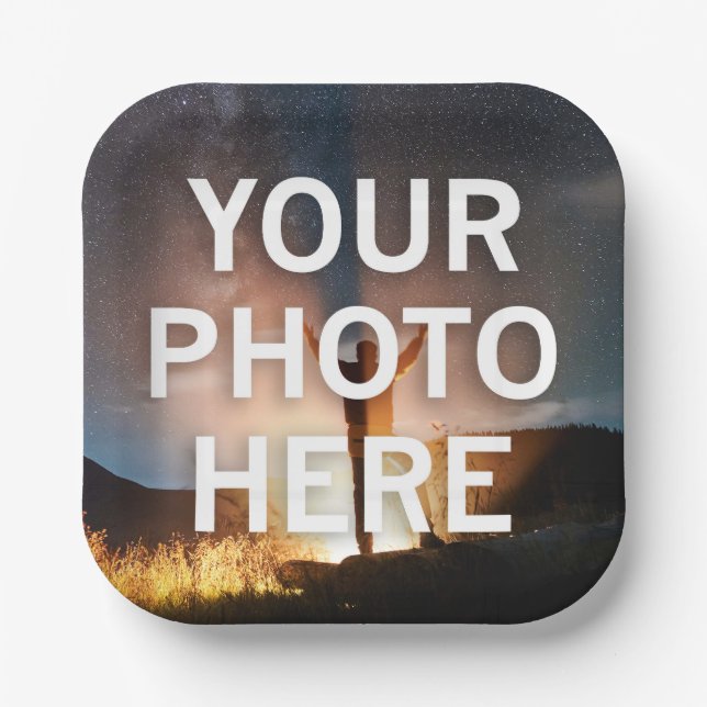 Your Photo Here Paper Plates (Front)