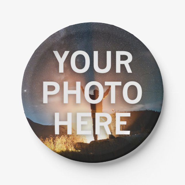 Your Photo Here Paper Plates (Front)