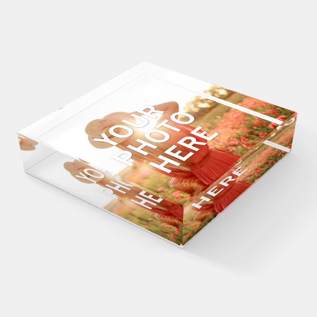 Your Photo Here Paperweight (Angled)