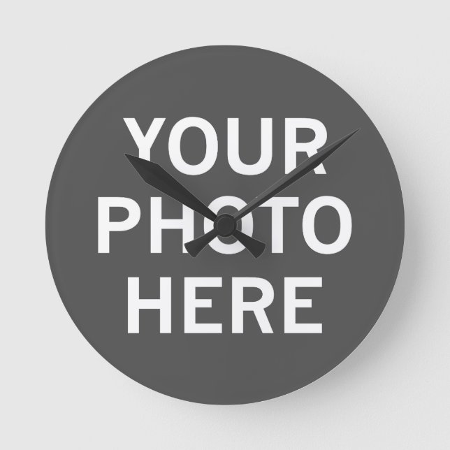 Your Photo Here Round Clock (Front)