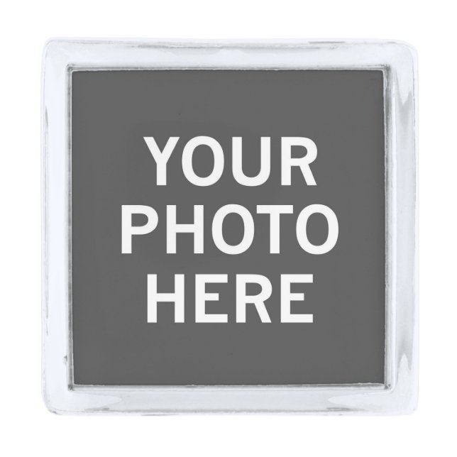 Your Photo Here Silver Finish Lapel Pin (Front)