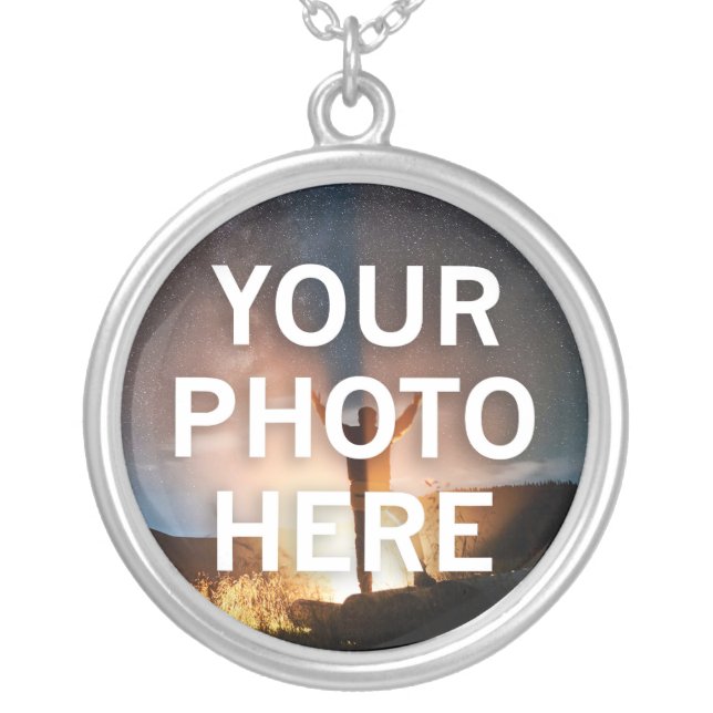 Your Photo Here Silver Plated Necklace (Front)