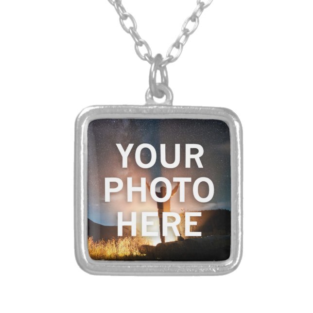 Your Photo Here Silver Plated Necklace (Front)