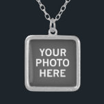 Your Photo Here Silver Plated Necklace<br><div class="desc">Your Photo Here</div>
