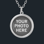 Your Photo Here Silver Plated Necklace<br><div class="desc">Your Photo Here</div>