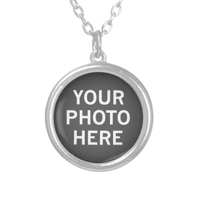 Your Photo Here Silver Plated Necklace (Front)