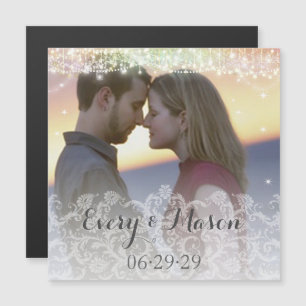 Your Photo Here Typography Save the Date Magnetic Invitation