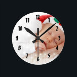 Your Photo Here Wall Clock<br><div class="desc">Create a one of a kind, unforgettable gift for friends and family. Personalize a wall clock with a photo of you or your family, or perhaps a cute photo of your new baby or pet! Simply replace the template photo with your own.</div>