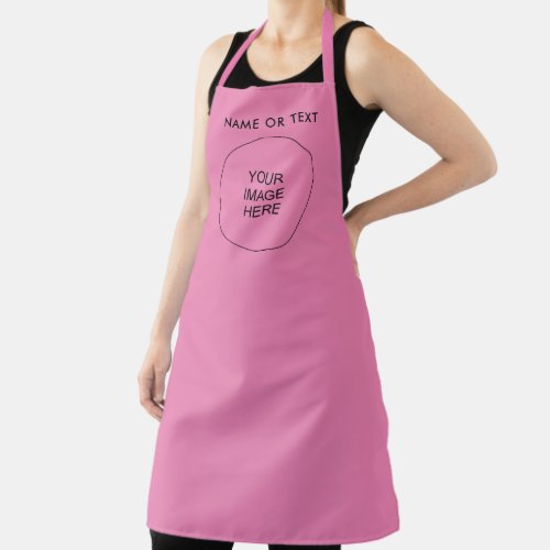 Your Photo Image Logo Text Name Here Pink Adult Apron