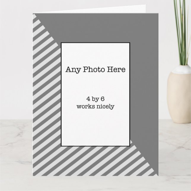 Your photo in a Gray Father's Day  Card (Front)