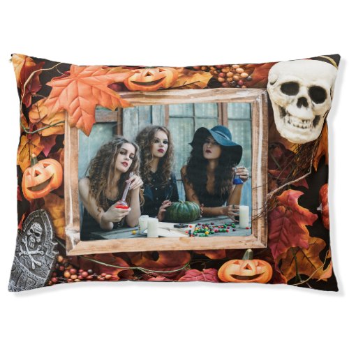 YOUR PHOTO in a Halloween Frame dog beds