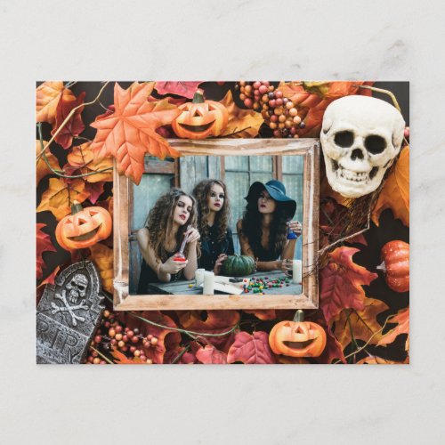 YOUR PHOTO in a Halloween Frame postcard