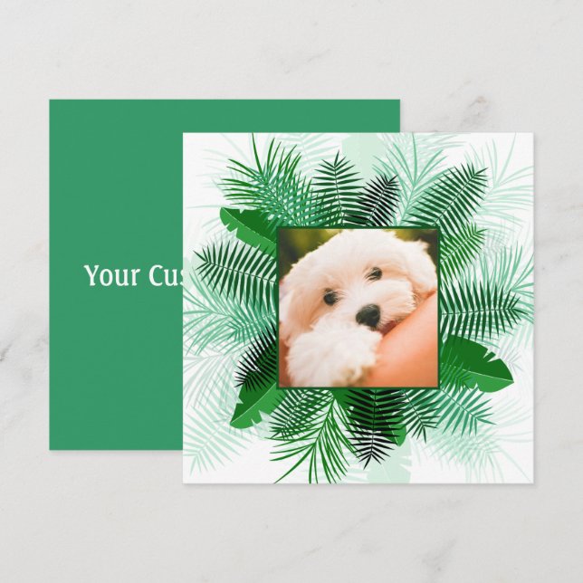 Your Photo in a Palm Leaf Frame invitations (Front/Back)
